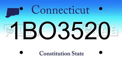 1BO3520 Connecticut License Plate