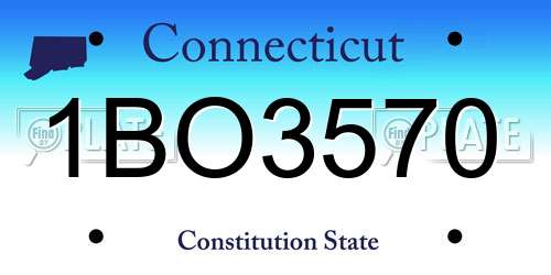 1BO3570 Connecticut License Plate