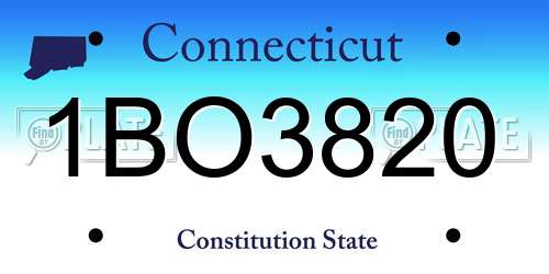 1BO3820 Connecticut License Plate