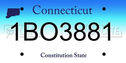 1BO3881 Connecticut License Plate