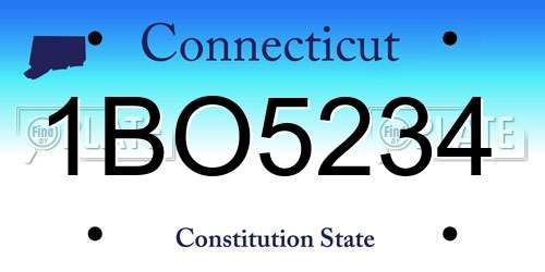 1BO5234 Connecticut License Plate
