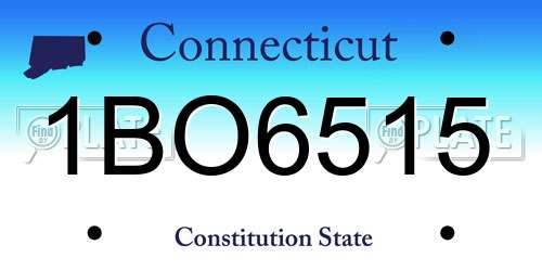 1BO6515 Connecticut License Plate