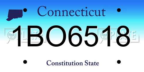1BO6518 Connecticut License Plate