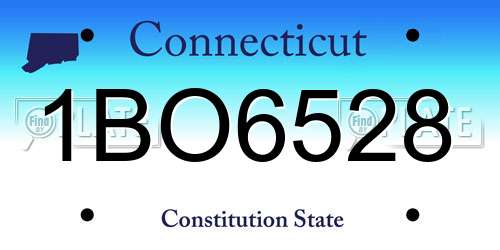 1BO6528 Connecticut License Plate