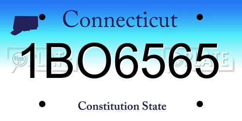 1BO6565 Connecticut License Plate