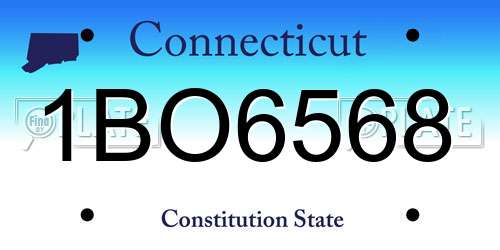1BO6568 Connecticut License Plate