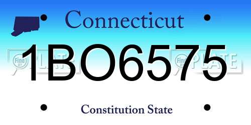 1BO6575 Connecticut License Plate