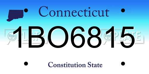 1BO6815 Connecticut License Plate