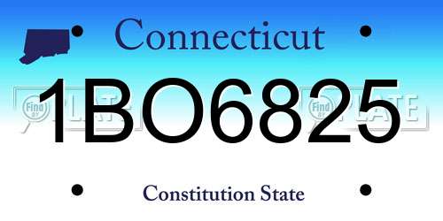 1BO6825 Connecticut License Plate