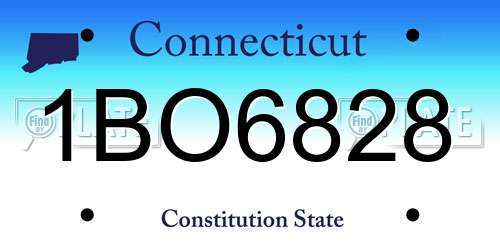 1BO6828 Connecticut License Plate
