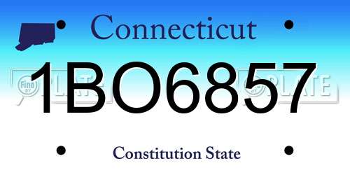 1BO6857 Connecticut License Plate