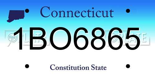 1BO6865 Connecticut License Plate