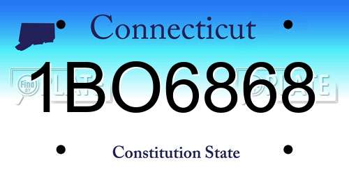 1BO6868 Connecticut License Plate