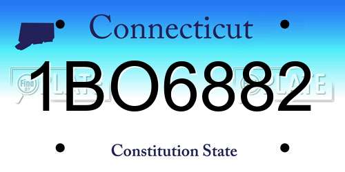 1BO6882 Connecticut License Plate