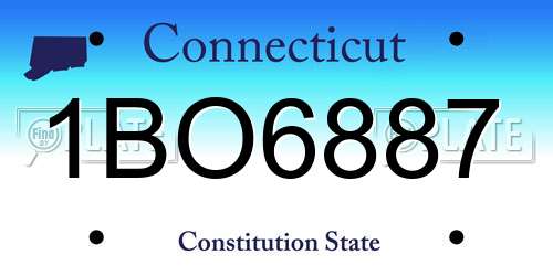 1BO6887 Connecticut License Plate