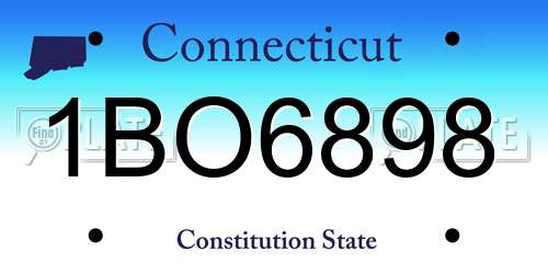 1BO6898 Connecticut License Plate