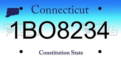 1BO8234 Connecticut License Plate