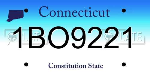 1BO9221 Connecticut License Plate