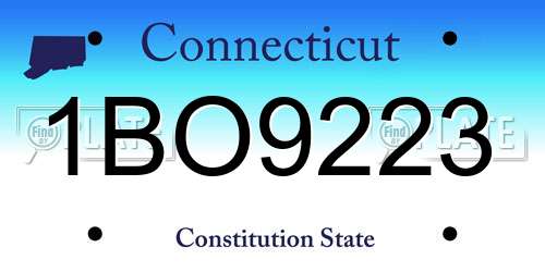 1BO9223 Connecticut License Plate