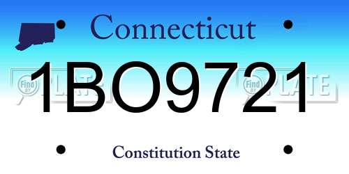 1BO9721 Connecticut License Plate