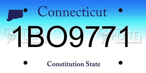 1BO9771 Connecticut License Plate