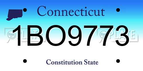 1BO9773 Connecticut License Plate