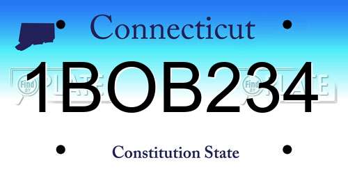 1BOB234 Connecticut License Plate