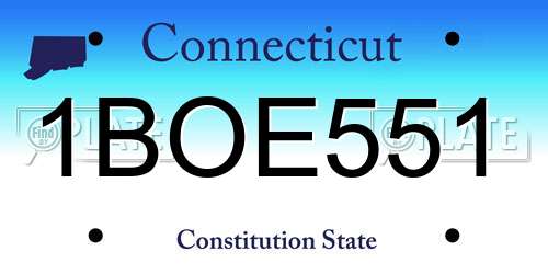 1BOE551 Connecticut License Plate