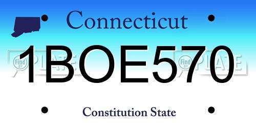 1BOE570 Connecticut License Plate