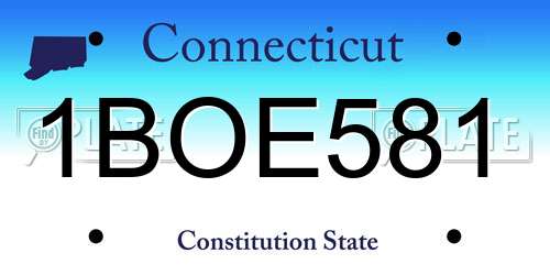 1BOE581 Connecticut License Plate