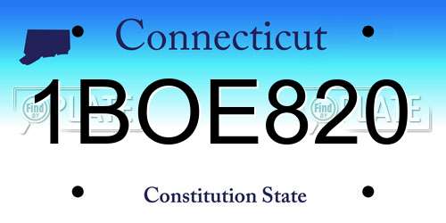 1BOE820 Connecticut License Plate