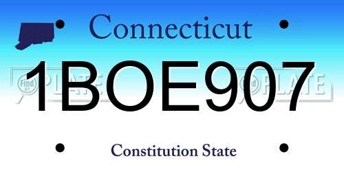 1BOE907 Connecticut License Plate