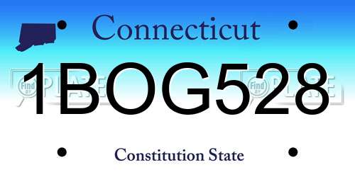 1BOG528 Connecticut License Plate