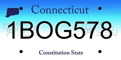 1BOG578 Connecticut License Plate