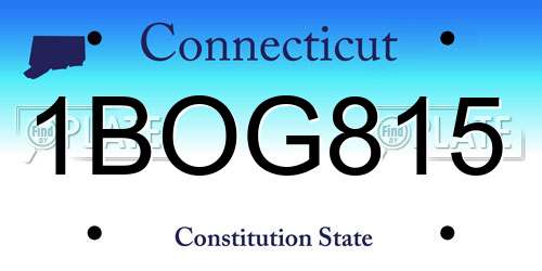 1BOG815 Connecticut License Plate