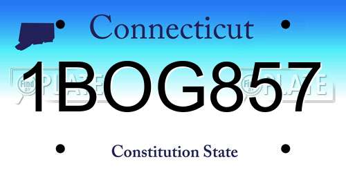 1BOG857 Connecticut License Plate