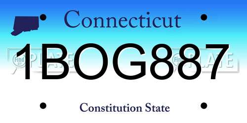 1BOG887 Connecticut License Plate