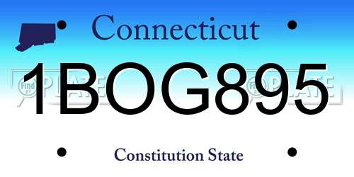 1BOG895 Connecticut License Plate
