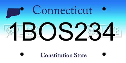 1BOS234 Connecticut License Plate