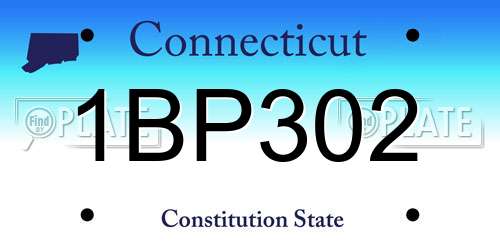 1BP302 Connecticut License Plate