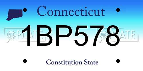 1BP578 Connecticut License Plate