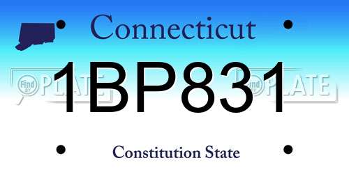 1BP831 Connecticut License Plate