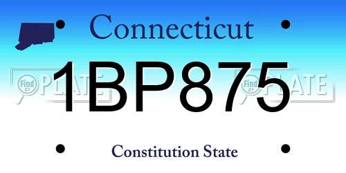 1BP875 Connecticut License Plate