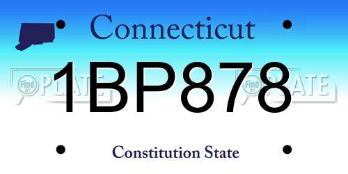 1BP878 Connecticut License Plate