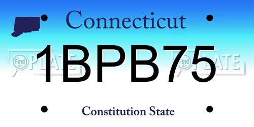 1BPB75 Connecticut License Plate