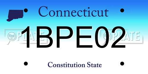 1BPE02 Connecticut License Plate