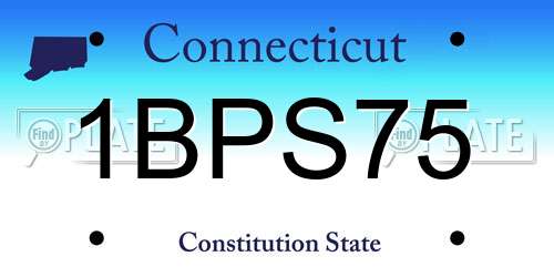 1BPS75 Connecticut License Plate