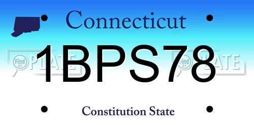 1BPS78 Connecticut License Plate