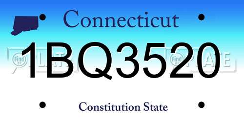 1BQ3520 Connecticut License Plate