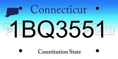1BQ3551 Connecticut License Plate